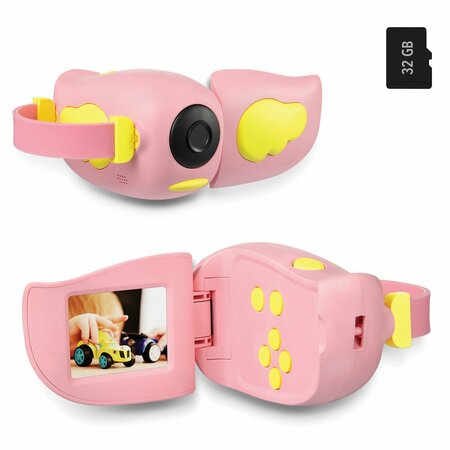 Dartwood 720p HD Kids Video Camera/Camcorder with 2-In. Color Display Screen and 32 GB microSD Card Pink HandyKidCamPnkUS